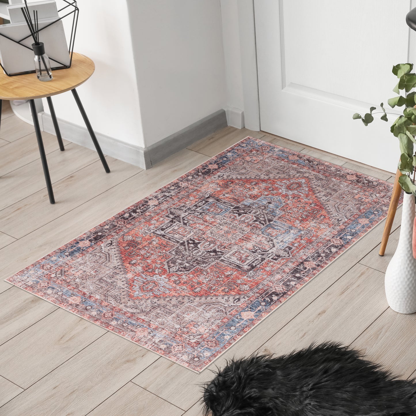 Red Luxe - Machine Washable Area Rug