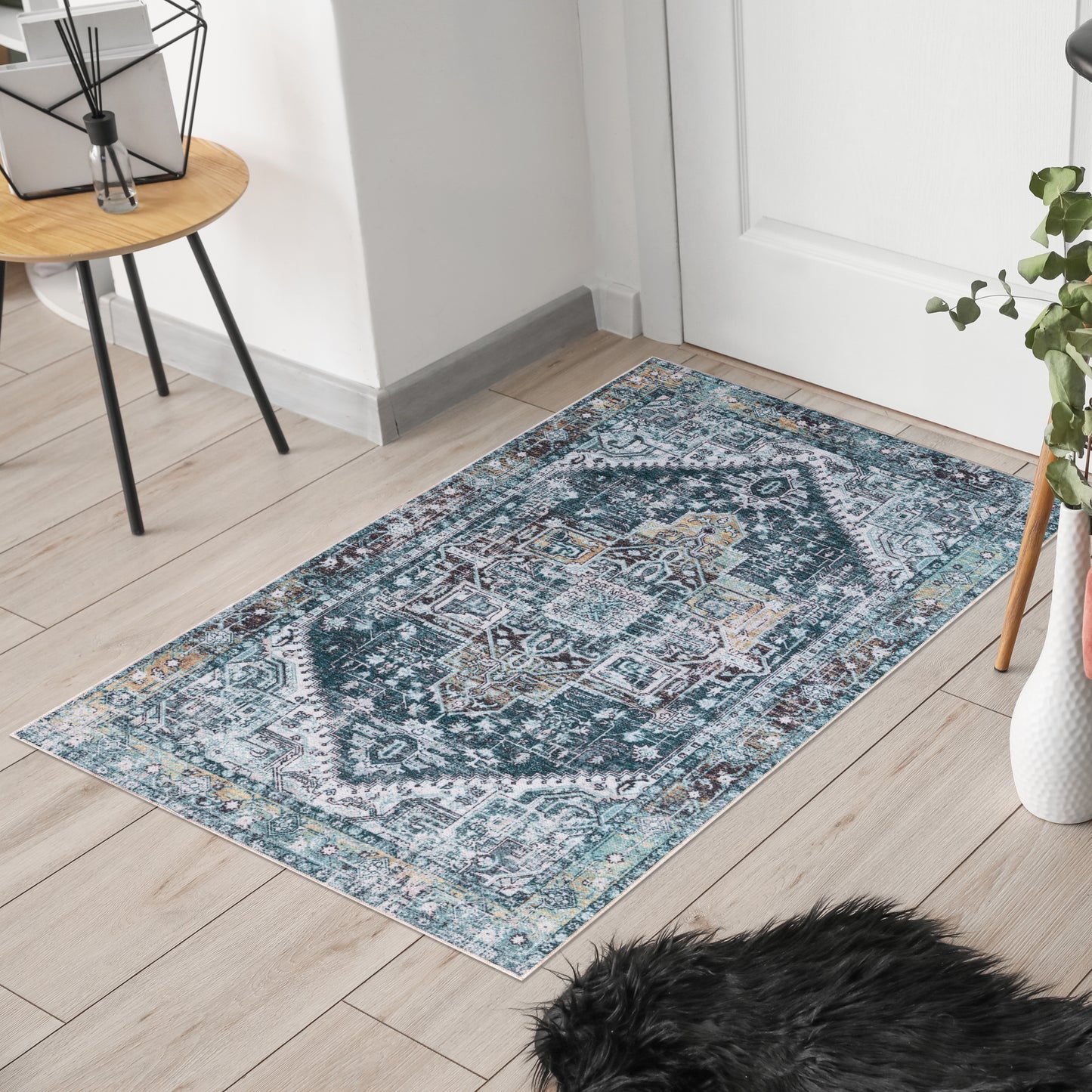 Teal Majesty - Machine Washable Area Rug
