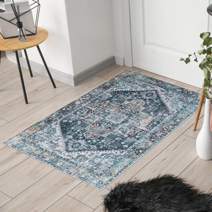 Teal Majesty - Machine Washable Area Rug