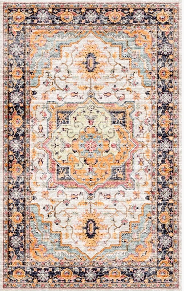 Celestial Spice Oriental - Machine Washable Area Rug