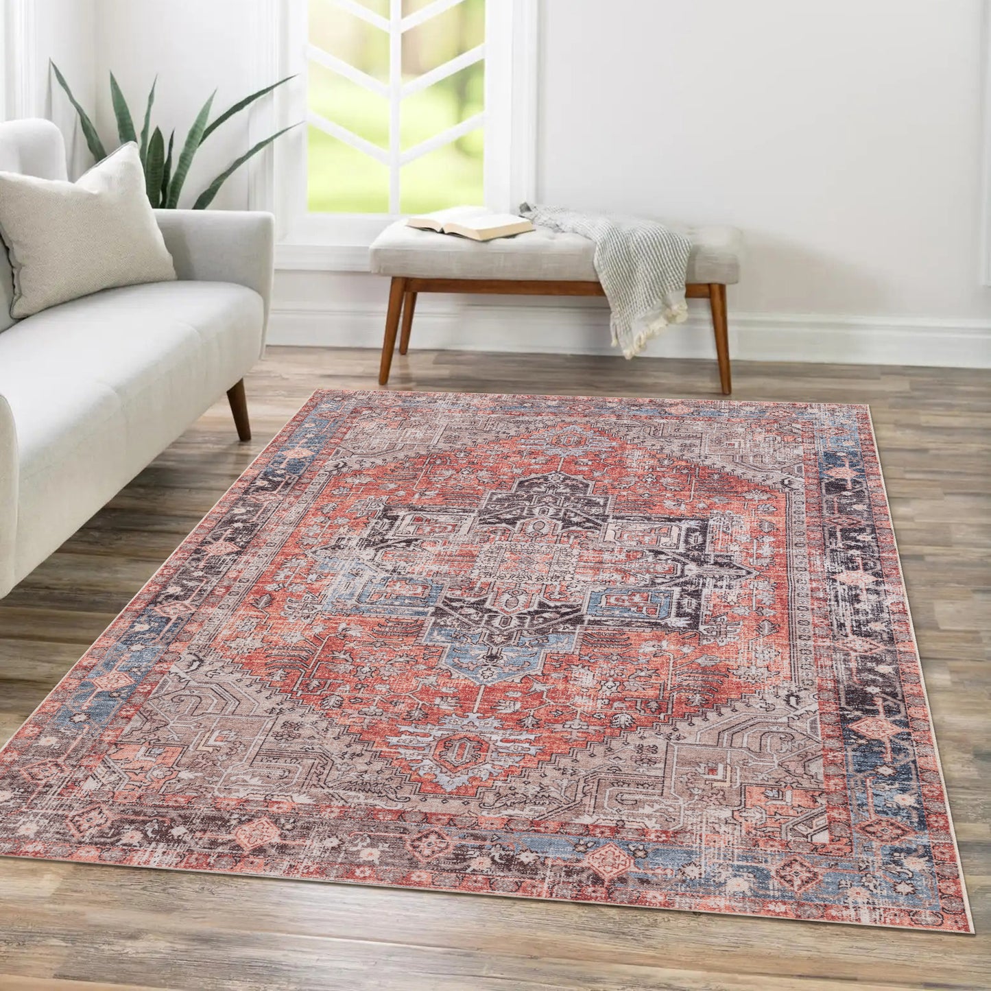 Red Luxe - Machine Washable Area Rug