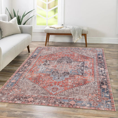 Red Luxe - Machine Washable Area Rug