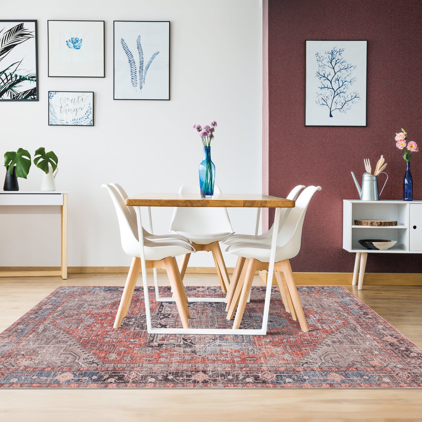 Red Luxe - Machine Washable Area Rug