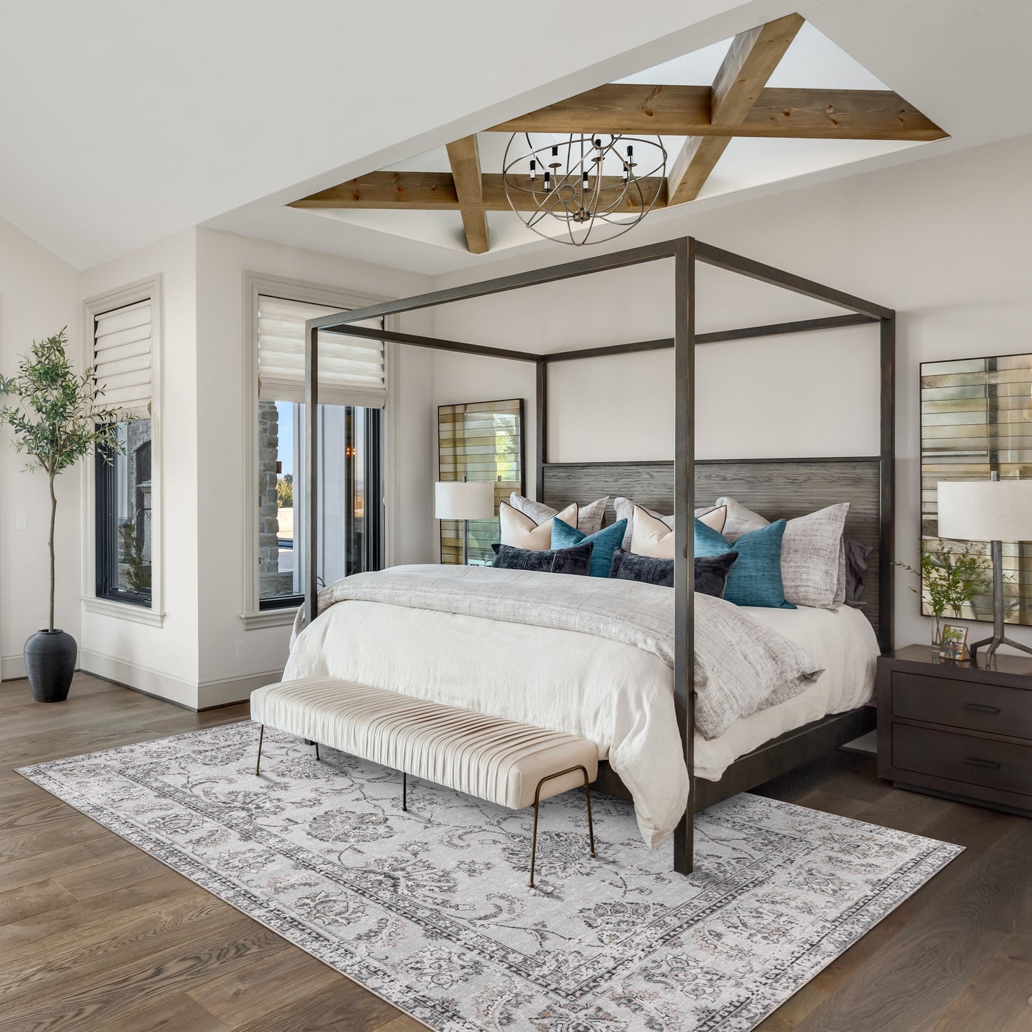 Aethereal Bloom - Machine Washable Area Rug