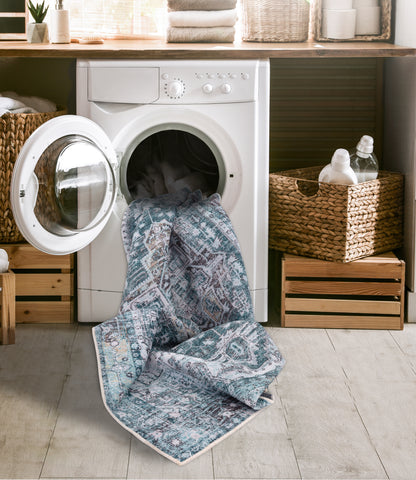 Teal Majesty - Machine Washable Area Rug