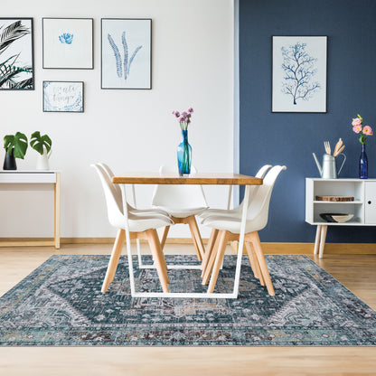 Teal Majesty - Machine Washable Area Rug