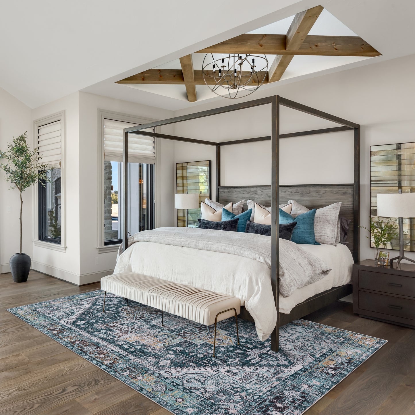 Teal Majesty - Machine Washable Area Rug