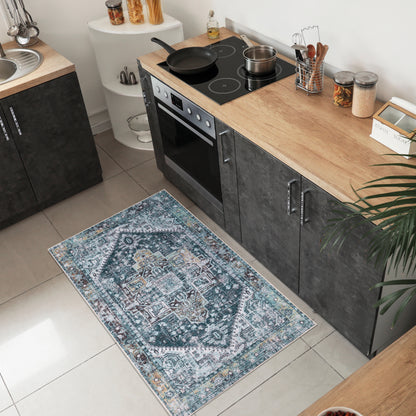 Teal Majesty - Machine Washable Area Rug