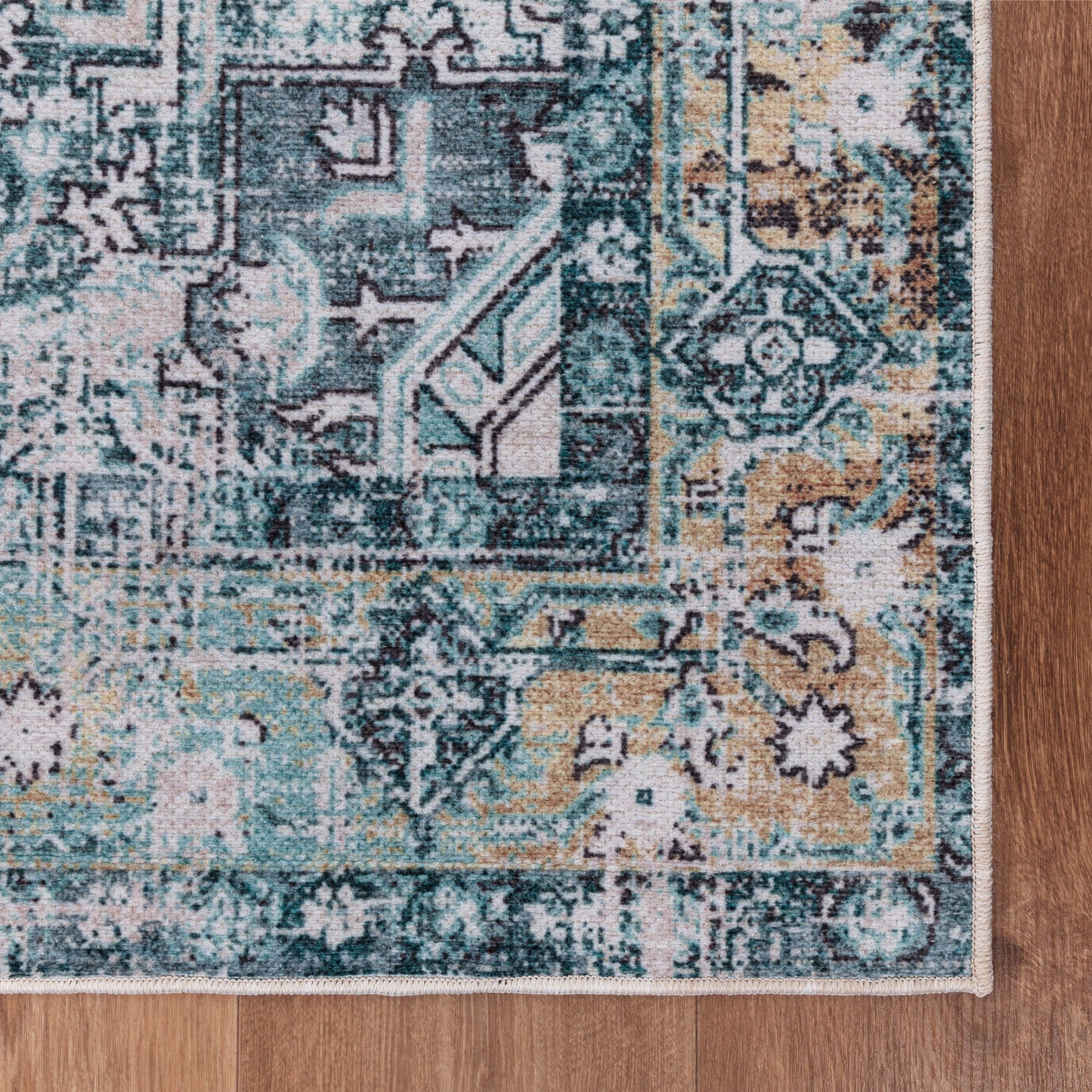 Teal Majesty - Machine Washable Area Rug