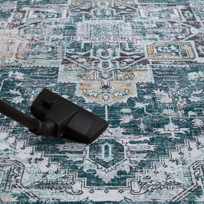 Teal Majesty - Machine Washable Area Rug