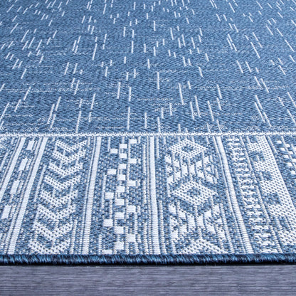 Indigo Waves - Machine-Washable Indoor/Outdoor Rug