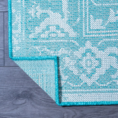 Turquoise Tide - Machine-Washable Indoor/Outdoor Rug