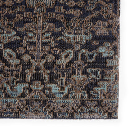 Bespoke Weave Indoor/Outdoor Blue/Gray Runner Rug