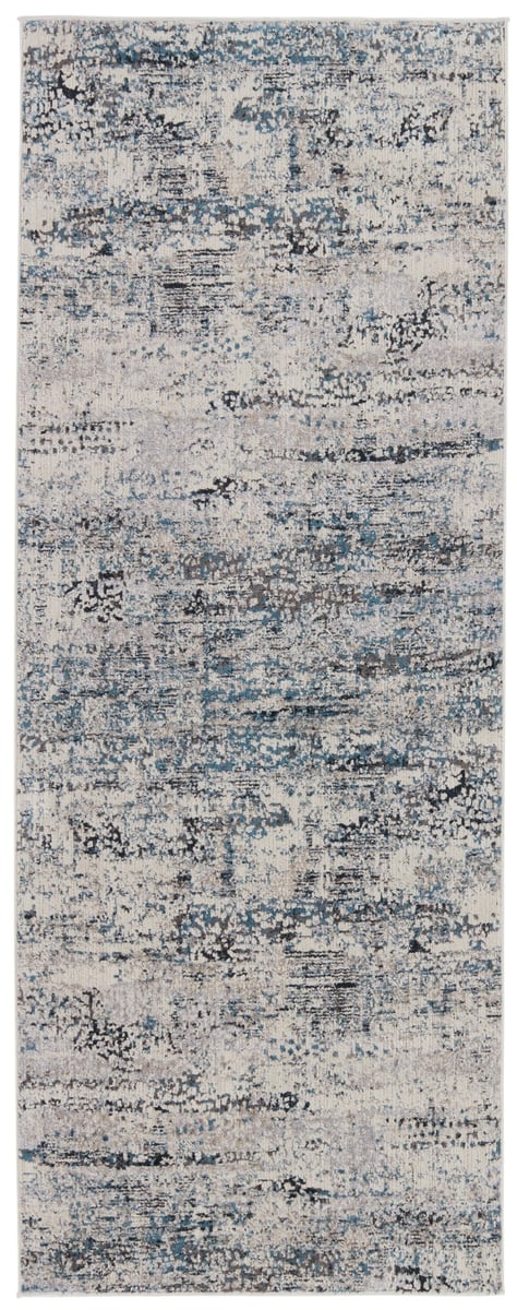 Nouveau Fiber Indoor/Outdoor Blue/Gray Runner Rug