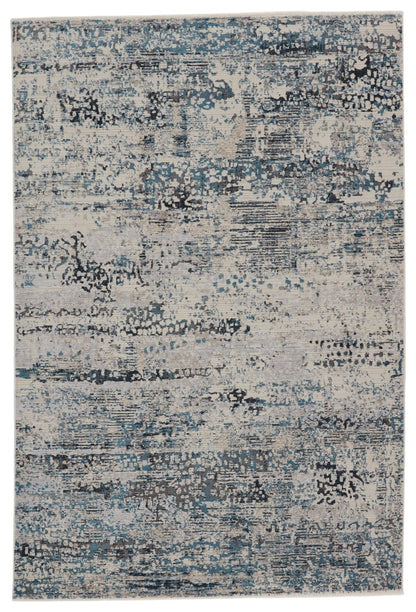 Nouveau Fiber Indoor/Outdoor Blue/Gray Runner Rug