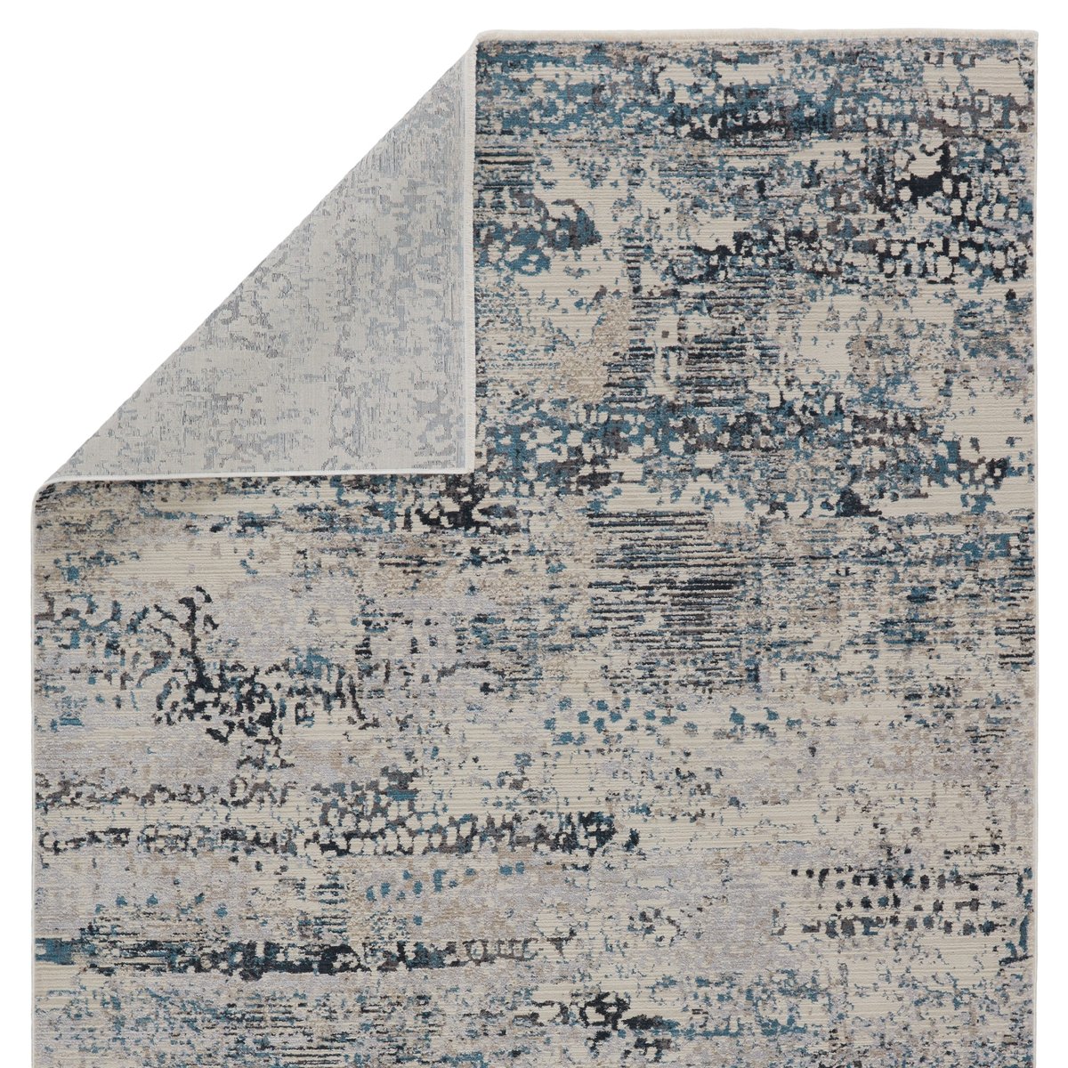 Nouveau Fiber Indoor/Outdoor Blue/Gray Runner Rug