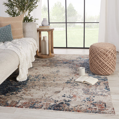 Sepia Heights Indoor/Outdoor Blue/Gray Runner Rug