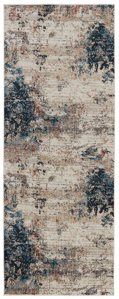 Sepia Heights Indoor/Outdoor Blue/Gray Runner Rug