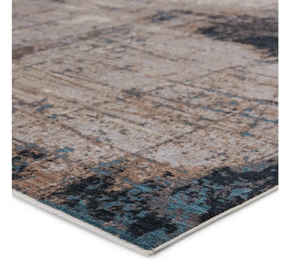 Frosted Wash Indoor/Outdoor Blue/Gray Runner Rug