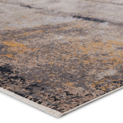 Rusted Abstract Indoor/Outdoor Brown/Gray Runner Rug