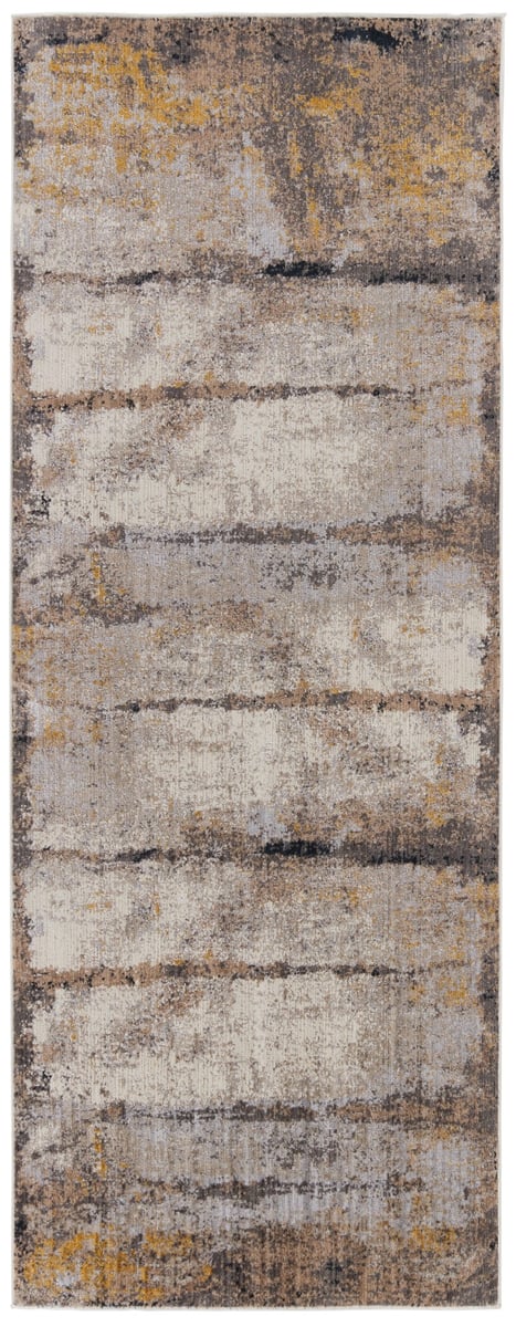 Rusted Abstract Indoor/Outdoor Brown/Gray Runner Rug