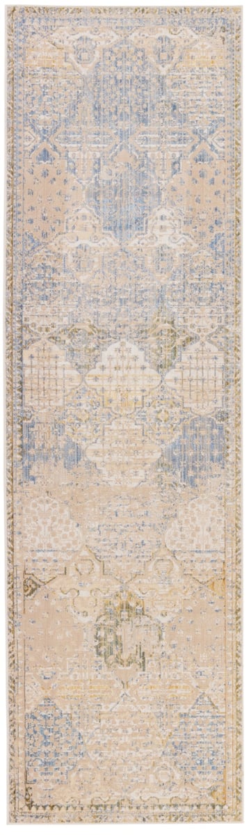 Dazzling Dunes Indoor/Outdoor Blue/Beige Runner Rug