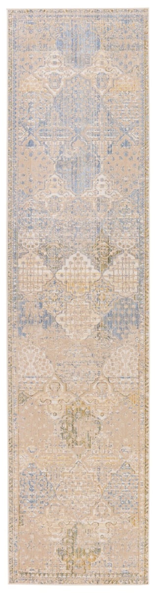 Dazzling Dunes Indoor/Outdoor Blue/Beige Runner Rug