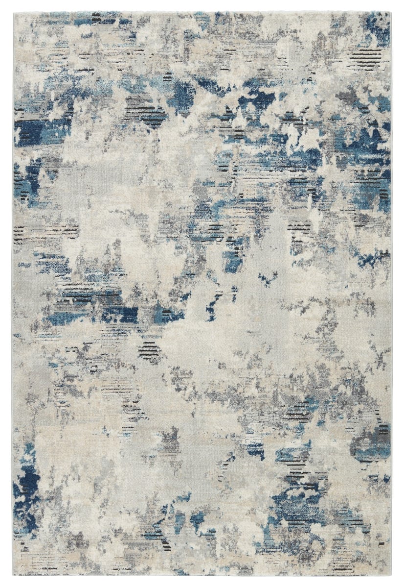 Royal Waves Indoor/Outdoor Gray/Beige Runner Rug