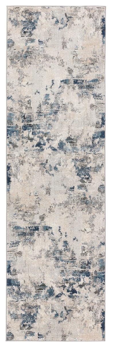 Royal Waves Indoor/Outdoor Gray/Beige Runner Rug