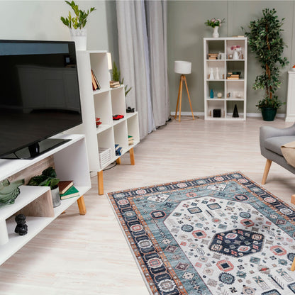 Vintage Prism Geometric Washable Rug