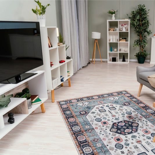 Vintage Prism Geometric Washable Rug