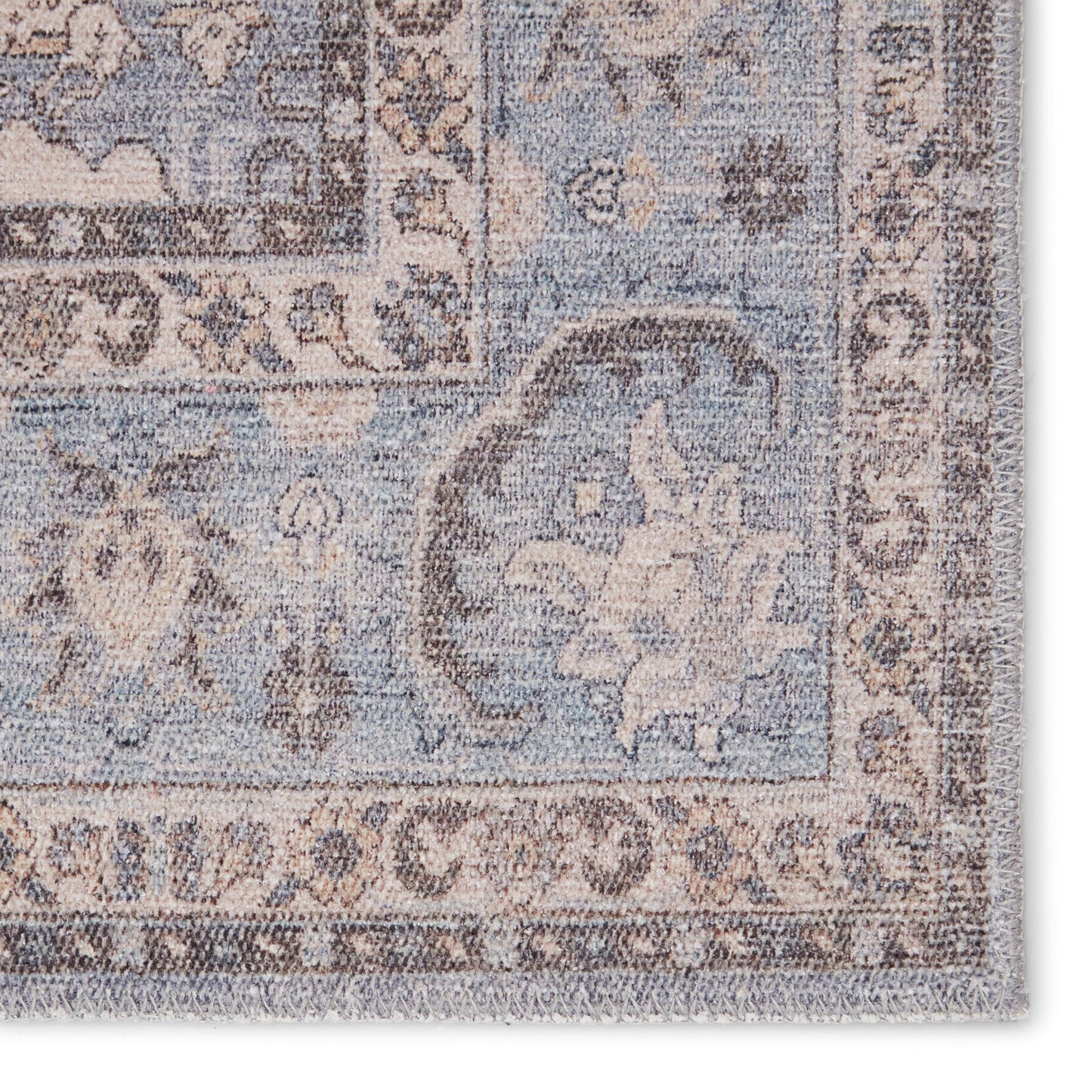 Serene Blue Medallion - Machine Washable Area Rug