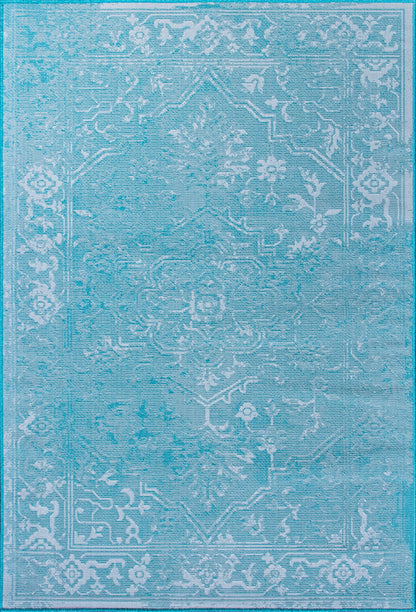 Turquoise Tide - Machine-Washable Indoor/Outdoor Rug