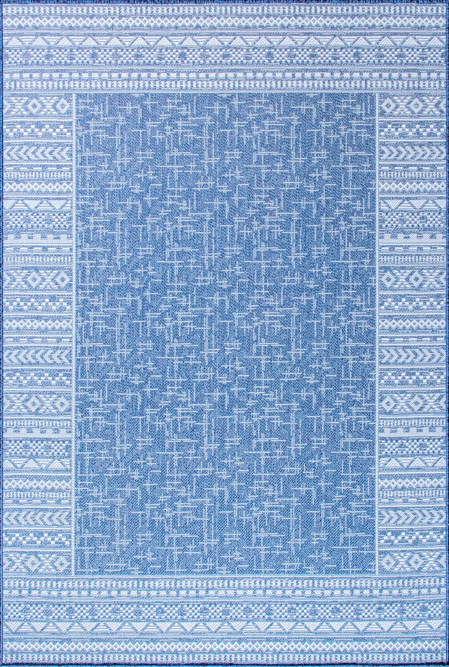 Indigo Waves - Machine-Washable Indoor/Outdoor Rug