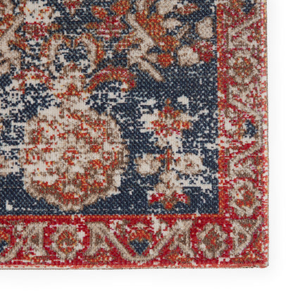 Frost Radiant Indoor/Outdoor Medallion Blue/Red Area Rug