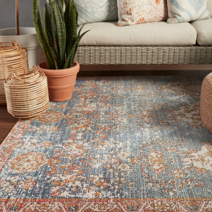 Frost Radiant Indoor/Outdoor Medallion Blue/Red Area Rug