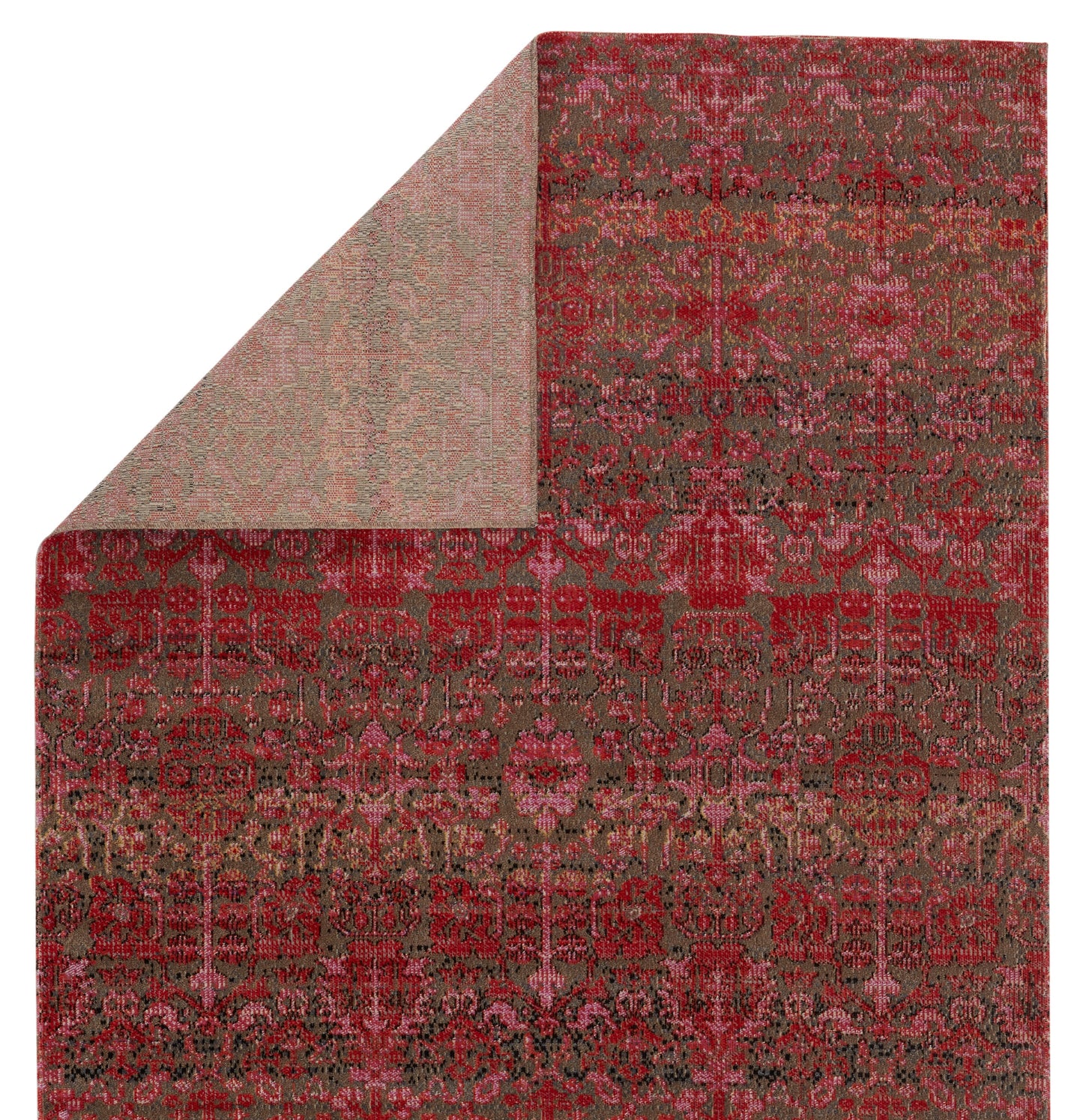 Garden Serenity Indoor/ Outdoor Trellis Fuscia Pink and Red/ Taupe Area Rug