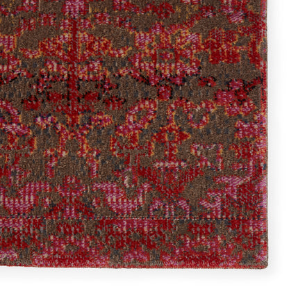 Garden Serenity Indoor/ Outdoor Trellis Fuscia Pink and Red/ Taupe Area Rug