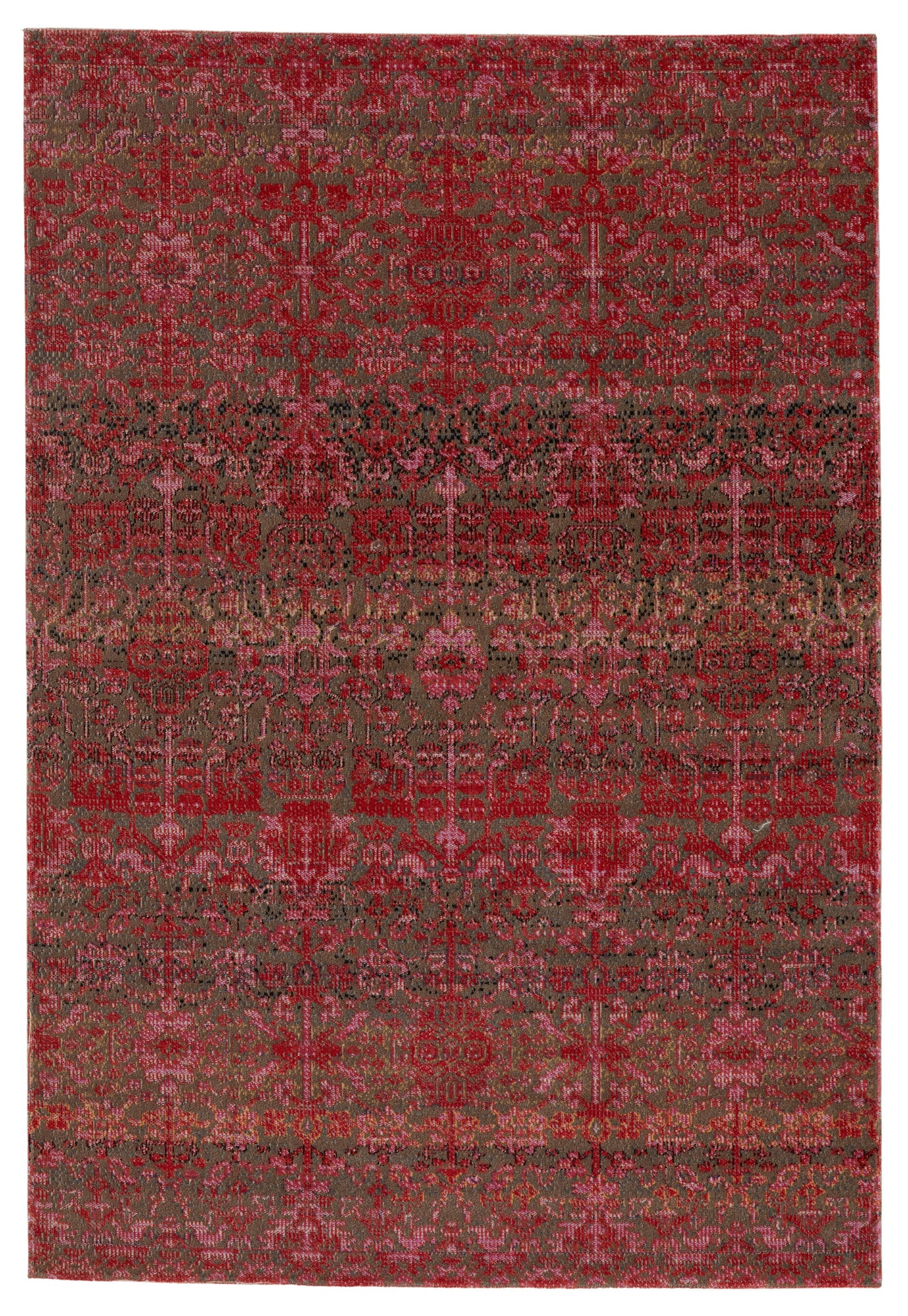 Garden Serenity Indoor/ Outdoor Trellis Fuscia Pink and Red/ Taupe Area Rug