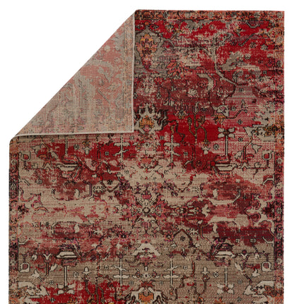 Sunrise Harmony Indoor/ Outdoor Oriental Red/Gray/Beige Area Rug