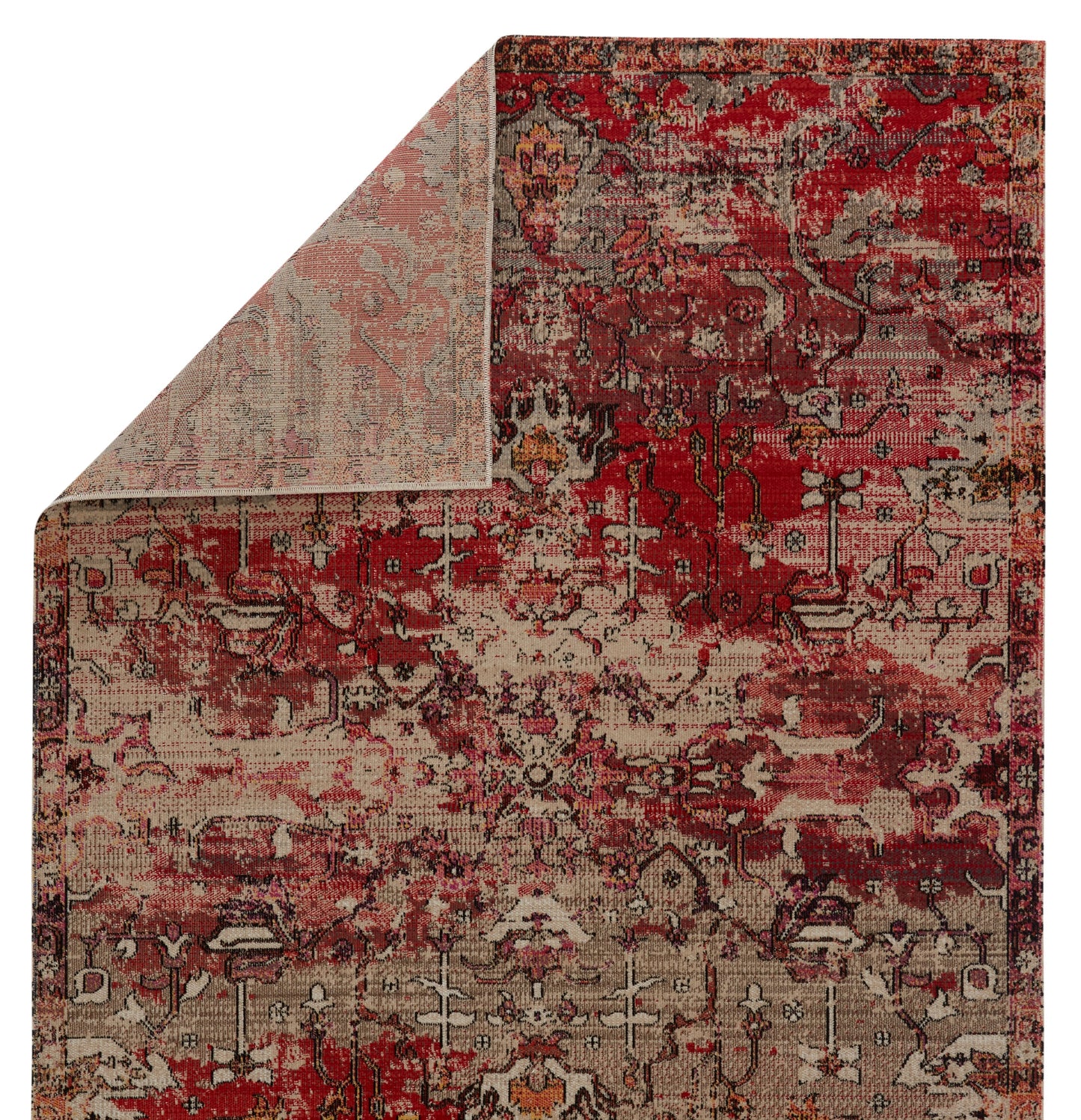 Sunrise Harmony Indoor/ Outdoor Oriental Red/ Gray /Beige Area Rug