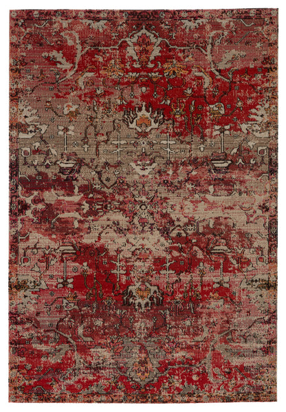 Sunrise Harmony Indoor/ Outdoor Oriental Red/ Gray /Beige Area Rug