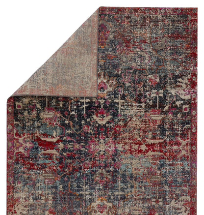 Sunrise Harmony Indoor/ Outdoor Oriental Dark Blue/ Red Area Rug