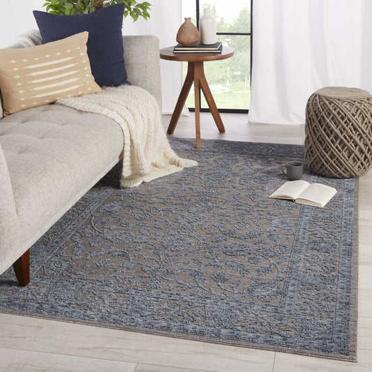 Nova Joyful Oriental Blue/ Gray Area Rug