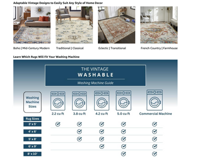 Whispering Sands Oriental - Machine Washable Area Rug