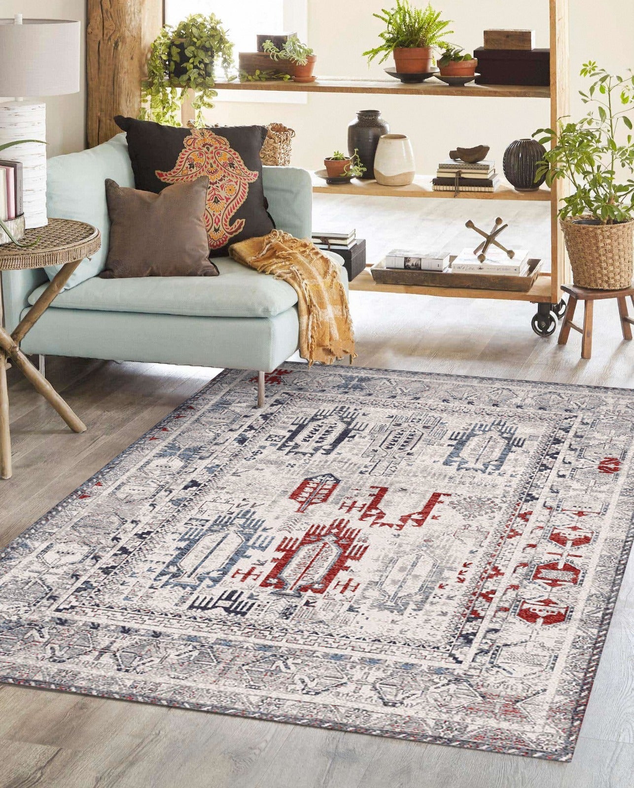 Frosted Elegance - Machine Washable Area Rug