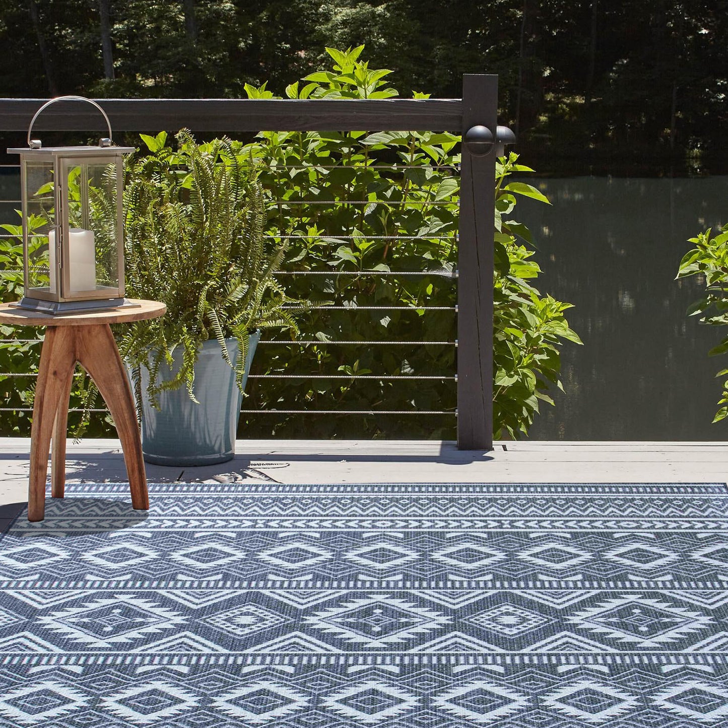 Charcoal Frost - Machine-Washable Indoor/Outdoor Rug