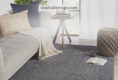 Nova Joyful Oriental Blue/ Gray Area Rug