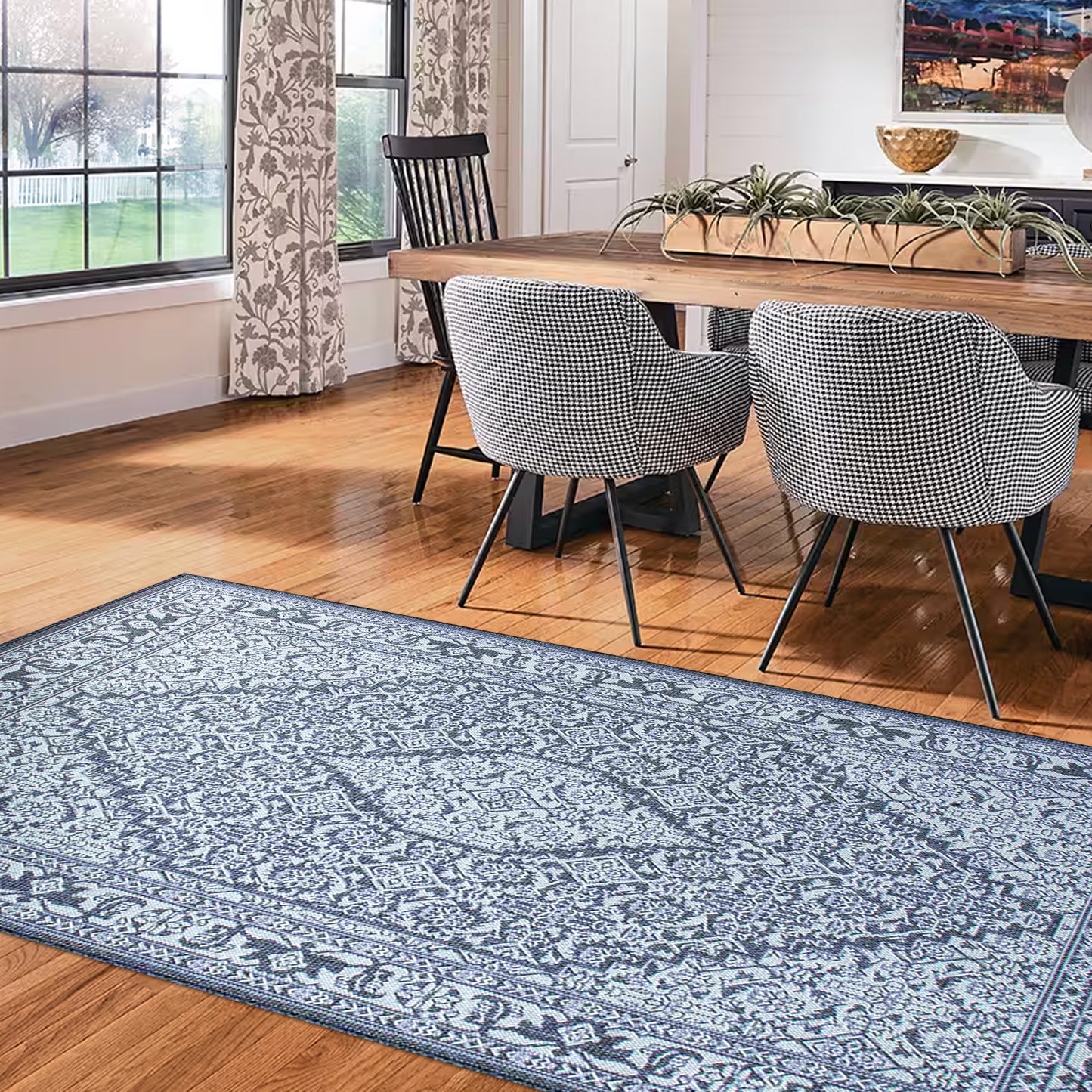 Shadow Whisper - Machine-Washable Indoor/Outdoor Rug