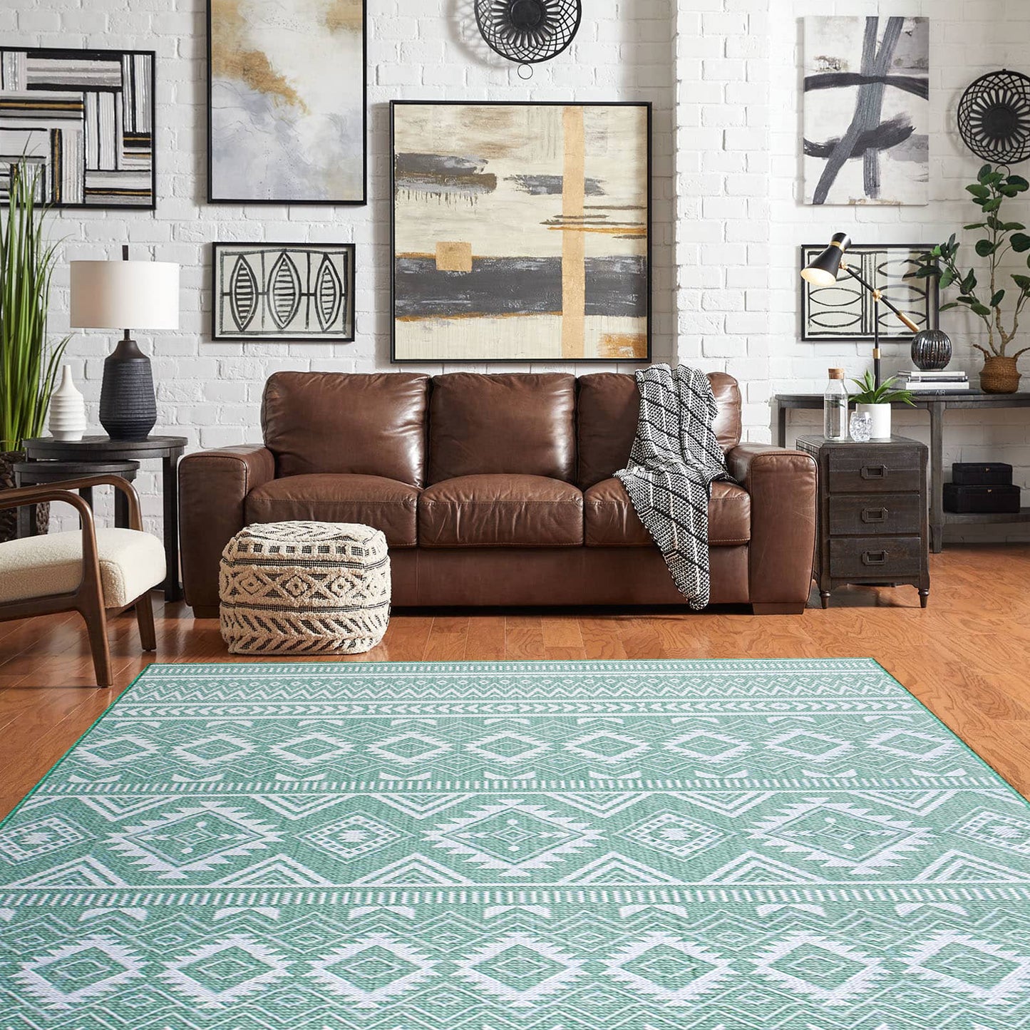 Emerald Oasis - Machine-Washable Indoor/Outdoor Rug